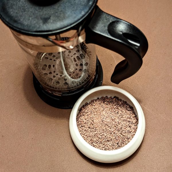 Ground Cacao Nibs for coffee-like brewing
